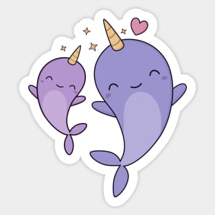 Kawaii And Cute Narwhals Are Adorable Sticker